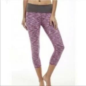 Pink and Gray Cropped Leggings